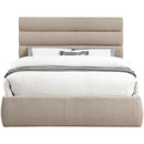  Color_Beige  Size_Queen  -- Adam Beige Linen Textured Fabric Upholstered Queen Bed IMAGE 3
