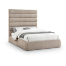  Color_Beige  Size_Queen  -- Adam Beige Linen Textured Fabric Upholstered Queen Bed IMAGE 1