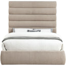  Color_Beige  Size_Queen  -- Adam Beige Linen Textured Fabric Upholstered Queen Bed IMAGE 3