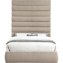  Color_Beige  Size_Queen  -- Adam Beige Linen Textured Fabric Upholstered Queen Bed IMAGE 3