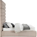  Color_Beige  Size_Queen  -- Adam Beige Linen Textured Fabric Upholstered Queen Bed IMAGE 4