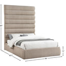  Color_Beige  Size_Queen  -- Adam Beige Linen Textured Fabric Upholstered Queen Bed IMAGE 9