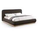 Meridian Rigby Brown Boucle Fabric King Bed IMAGE 1