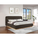  Color_Brown  Size_King  -- Rigby Brown Boucle Fabric Upholstered King Bed IMAGE 2