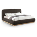  Color_Brown Size_Queen -- Rigby Brown Boucle Fabric Upholstered Queen Bed IMAGE 1