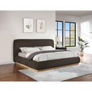 Meridian Rigby Brown Boucle Fabric Queen Bed IMAGE 2