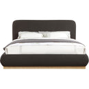 Meridian Rigby Brown Boucle Fabric Queen Bed IMAGE 3
