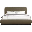 Meridian Rigby Olive Boucle Fabric King Bed IMAGE 3