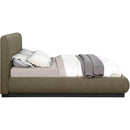 Meridian Rigby Olive Boucle Fabric King Bed IMAGE 4
