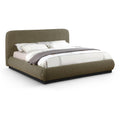  Color_Olive Size_Queen -- Rigby Olive Boucle Fabric Upholstered Queen Bed IMAGE 1