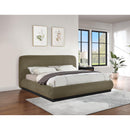  Color_Olive  Size_Queen  -- Rigby Olive Boucle Fabric Upholstered Queen Bed IMAGE 2