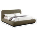 Meridian Rigby Olive Boucle Fabric Queen Bed IMAGE 9