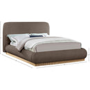 Meridian Rigby Brown Linen Textured Fabric King Bed IMAGE 9
