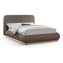  Color_Brown  Size_Queen  -- Rigby Brown Linen Textured Fabric Upholstered Queen Bed IMAGE 1