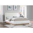 Meridian Rigby Cream Linen Textured Fabric King Bed IMAGE 2
