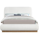 Meridian Rigby Cream Linen Textured Fabric King Bed IMAGE 3