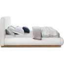 Meridian Rigby Cream Linen Textured Fabric King Bed IMAGE 4