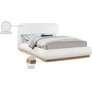 Meridian Rigby Cream Linen Textured Fabric Queen Bed IMAGE 10