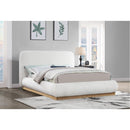  Color_Cream  Size_Queen  -- Rigby Cream Linen Textured Fabric Upholstered Queen Bed IMAGE 2