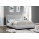 Meridian Rigby Grey Linen Textured Fabric Queen Bed IMAGE 2