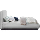 Meridian Rigby Grey Linen Textured Fabric Queen Bed IMAGE 4