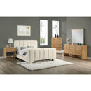  Color_Beige  Size_Queen  -- Camila Beige Chenille Fabric Upholstered Queen Bed IMAGE 11