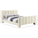  Color_Beige  Size_Queen  -- Camila Beige Chenille Fabric Upholstered Queen Bed IMAGE 9