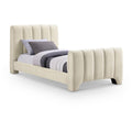  Color_Beige Size_Twin -- Meridian Camila Upholstered Platform Bed IMAGE 1