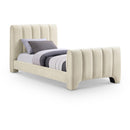  Color_Beige  Size_Twin  -- Camila Beige Chenille Fabric Upholstered Twin Bed IMAGE 1