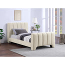  Color_Beige  Size_Twin  -- Camila Beige Chenille Fabric Upholstered Twin Bed IMAGE 2