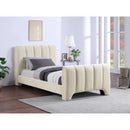 Meridian Camila Beige Chenille Fabric Twin Bed (3 Boxes) IMAGE 2