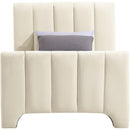 Meridian Camila Beige Chenille Fabric Twin Bed (3 Boxes) IMAGE 3