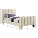 Meridian Camila Beige Chenille Fabric Twin Bed (3 Boxes) IMAGE 9