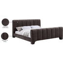  Color_Brown  Size_King  -- Camila Brown Chenille Fabric Upholstered King Bed IMAGE 10