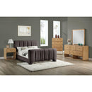  Color_Brown  Size_King  -- Camila Brown Chenille Fabric Upholstered King Bed IMAGE 11