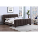  Color_Brown  Size_King  -- Camila Brown Chenille Fabric Upholstered King Bed IMAGE 2