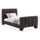  Color_Brown  Size_Twin  -- Camila Brown Chenille Fabric Upholstered Twin Bed IMAGE 9