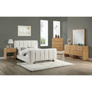  Color_Cream  Size_King  -- Camila Cream Chenille Fabric Upholstered King Bed IMAGE 11