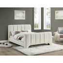 Color_Cream  Size_King  -- Camila Cream Chenille Fabric Upholstered King Bed IMAGE 2