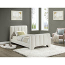  Color_Cream  Size_Twin  -- Camila Cream Chenille Fabric Upholstered Twin Bed IMAGE 2