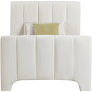  Color_Cream  Size_Twin  -- Camila Cream Chenille Fabric Upholstered Twin Bed IMAGE 3