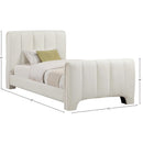  Color_Cream  Size_Twin  -- Camila Cream Chenille Fabric Upholstered Twin Bed IMAGE 9