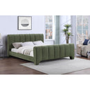  Color_Green  Size_King  -- Camila Green Chenille Fabric Upholstered King Bed IMAGE 2