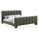  Color_Green  Size_King  -- Camila Green Chenille Fabric Upholstered King Bed IMAGE 9