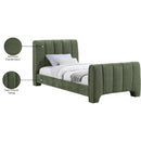  Color_Green  Size_Twin  -- Camila Green Chenille Fabric Upholstered Twin Bed IMAGE 10