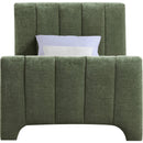  Color_Green  Size_Twin  -- Camila Green Chenille Fabric Upholstered Twin Bed IMAGE 3