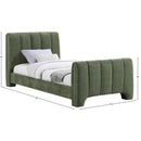  Color_Green  Size_Twin  -- Camila Green Chenille Fabric Upholstered Twin Bed IMAGE 9