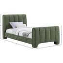 Meridian Camila Green Chenille Fabric Twin Bed (3 Boxes) IMAGE 9