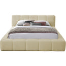  Color_Beige  Size_King  -- Carlin Beige Chenille Fabric Upholstered King Bed IMAGE 3
