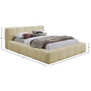  Color_Beige  Size_Queen  -- Carlin Beige Chenille Fabric Upholstered Queen Bed IMAGE 7